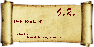 Off Rudolf névjegykártya